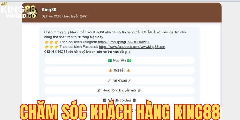 chăm sóc khách hàng king88
