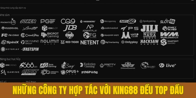 Những công ty hợp tác với King88 đều top đầu